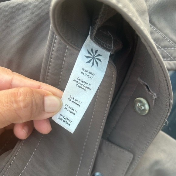 ATHLETA Pants Womens 8P Gray Tech Dipper Nylon Low Rise Flare Leg Zip Pocket - Picture 3 of 9